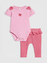 River Island Pink Frill Bodysuit & Gingham Leggings Set