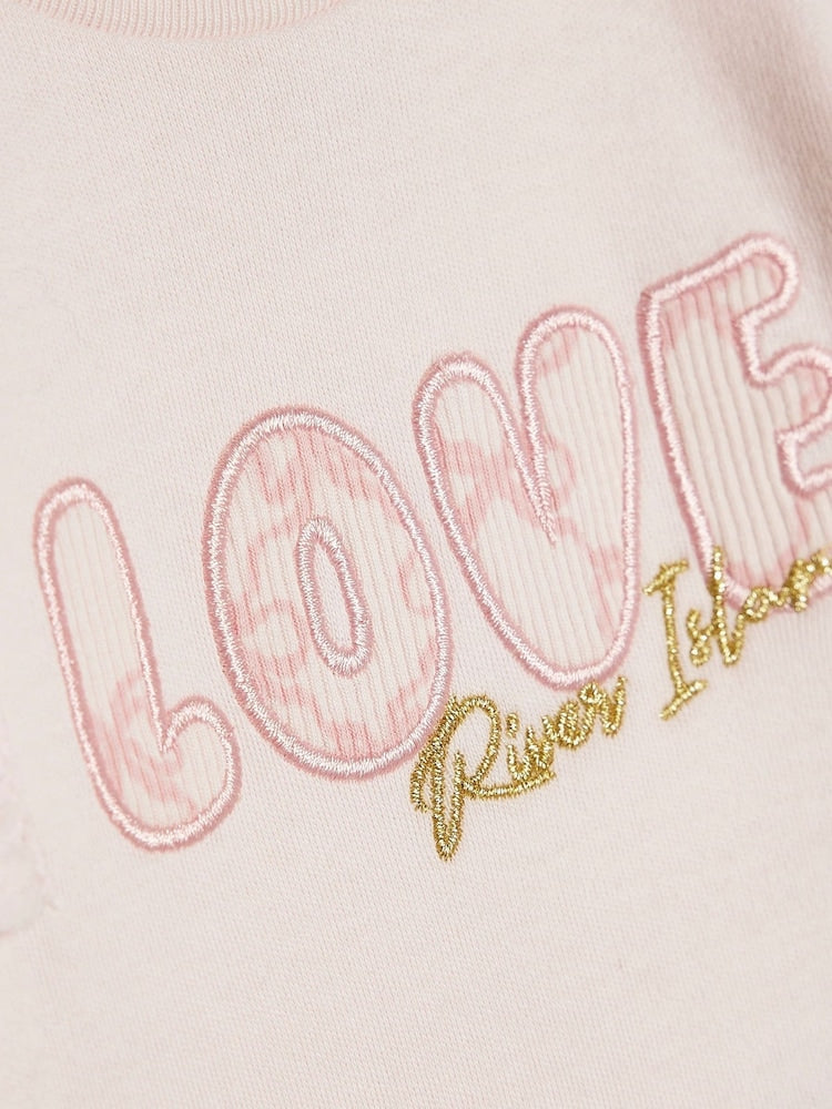 River Island Pink Love Bodysuit &amp; Shorts Set