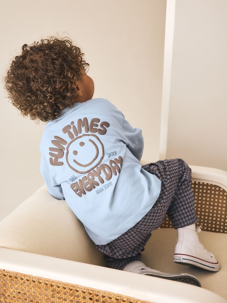 Blue Long Sleeve Top and Trousers Set (3mths-7yrs)