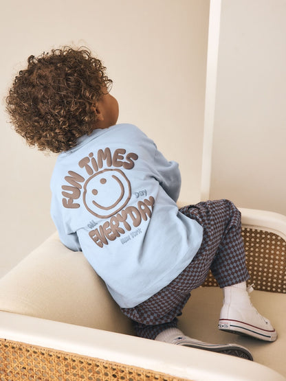 Blue Long Sleeve Top and Trousers Set (3mths-7yrs)