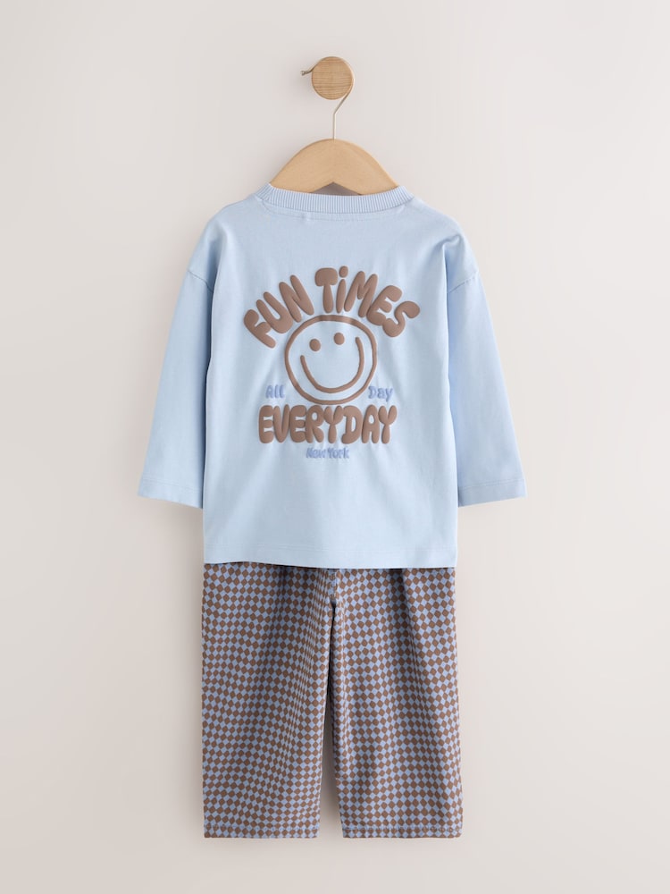 Blue Long Sleeve Top and Trousers Set (3mths-7yrs)