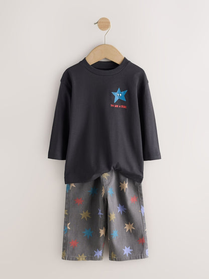 Grey Long Sleeve Top and Trousers Set (3mths-7yrs)