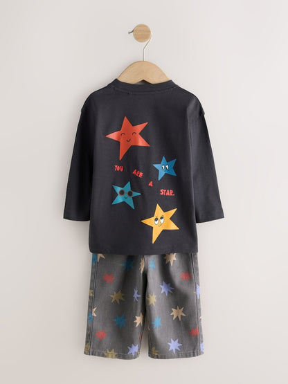 Grey Long Sleeve Top and Trousers Set (3mths-7yrs)
