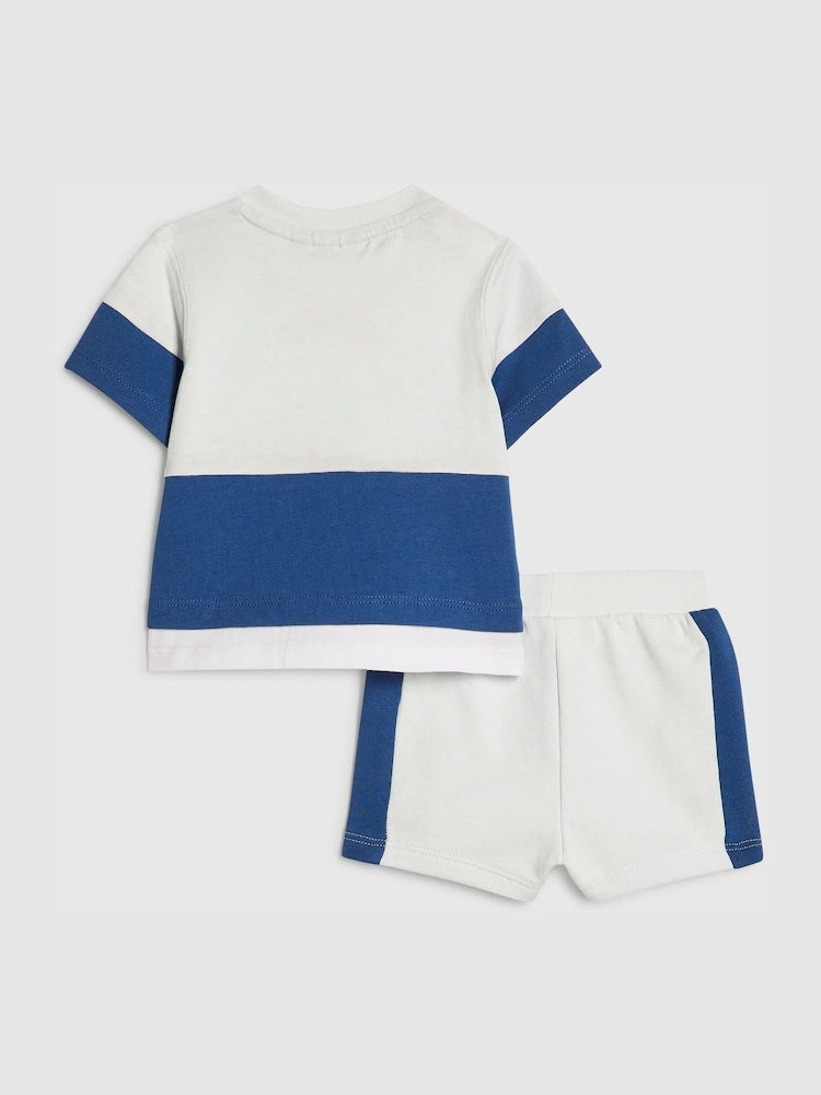 River Island Blue Tiny Fun Club T-Shirt &amp; Short Set
