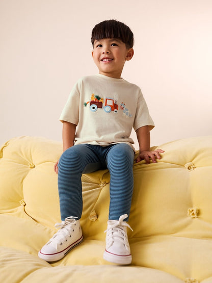 Neutral Farm Animals Short Sleeve T-Shirt and Leggings Set (3mths-7yrs)