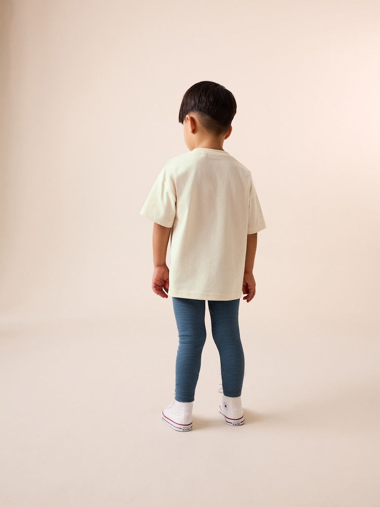 Neutral Farm Animals Short Sleeve T-Shirt and Leggings Set (3mths-7yrs)