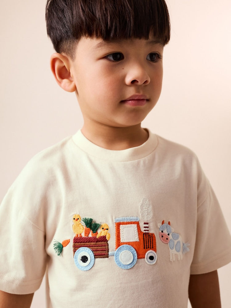 Neutral Farm Animals Short Sleeve T-Shirt and Leggings Set (3mths-7yrs)