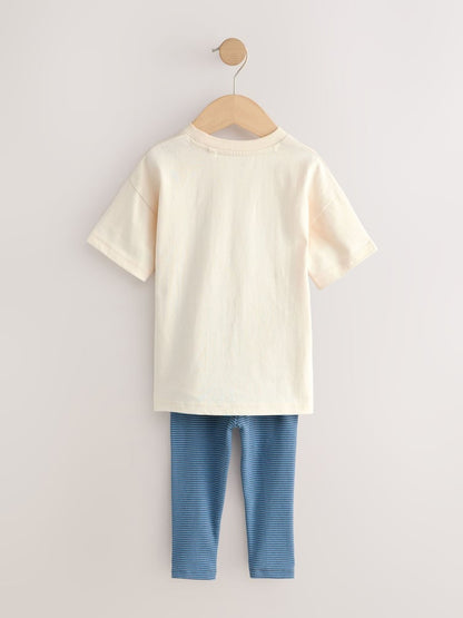 Neutral Farm Animals Short Sleeve T-Shirt and Leggings Set (3mths-7yrs)