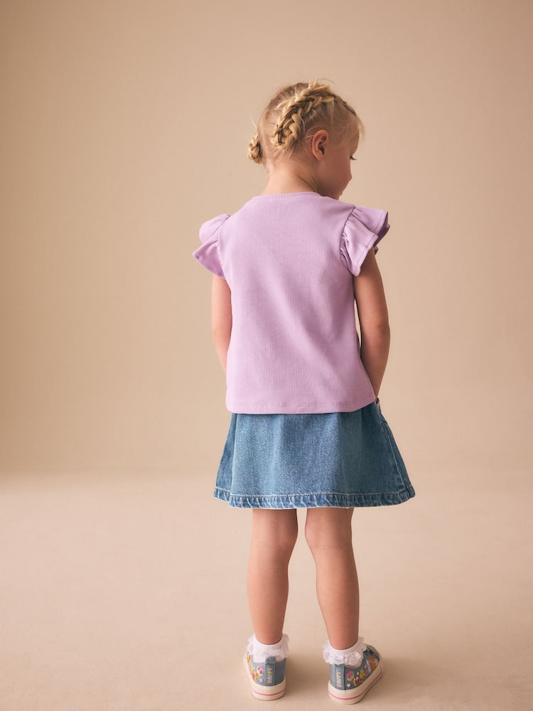 Mid Blue Denim Button Detail Skirt (3mths-7yrs)