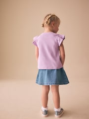 Mid Blue Denim Button Detail Skirt (3mths-7yrs) - Size 3-6 Months (62-68cm)