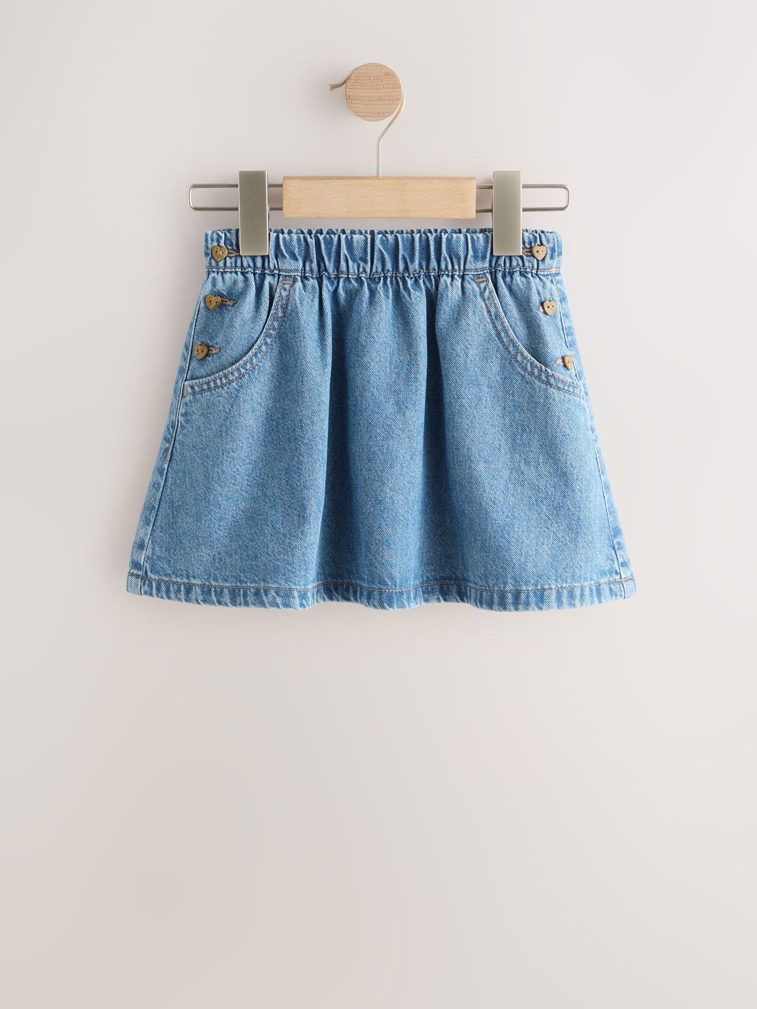 Mid Blue Denim Button Detail Skirt (3mths-7yrs) - Size 3-6 Months (62-68cm)