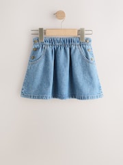 Mid Blue Denim Button Detail Skirt (3mths-7yrs) - Size 3-6 Months (62-68cm)