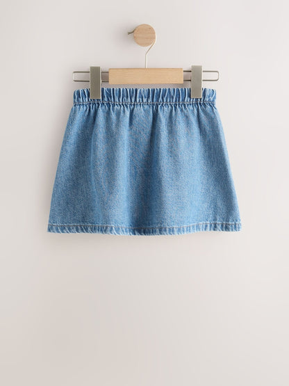 Mid Blue Denim Button Detail Skirt (3mths-7yrs)