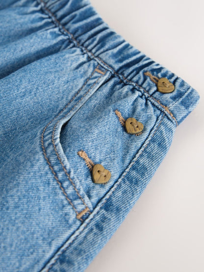 Mid Blue Denim Button Detail Skirt (3mths-7yrs)
