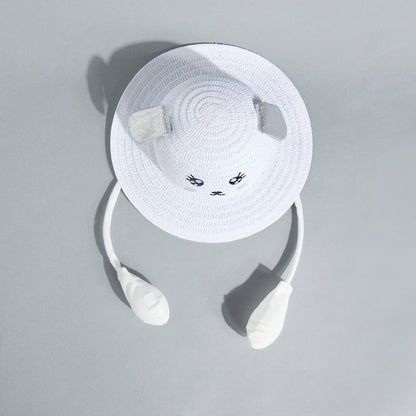 Animal Face Embroidered Hat with Moving Ears