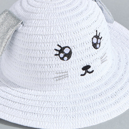 Animal Face Embroidered Hat with Moving Ears