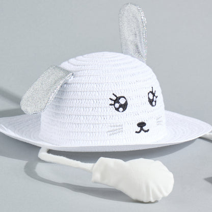 Animal Face Embroidered Hat with Moving Ears