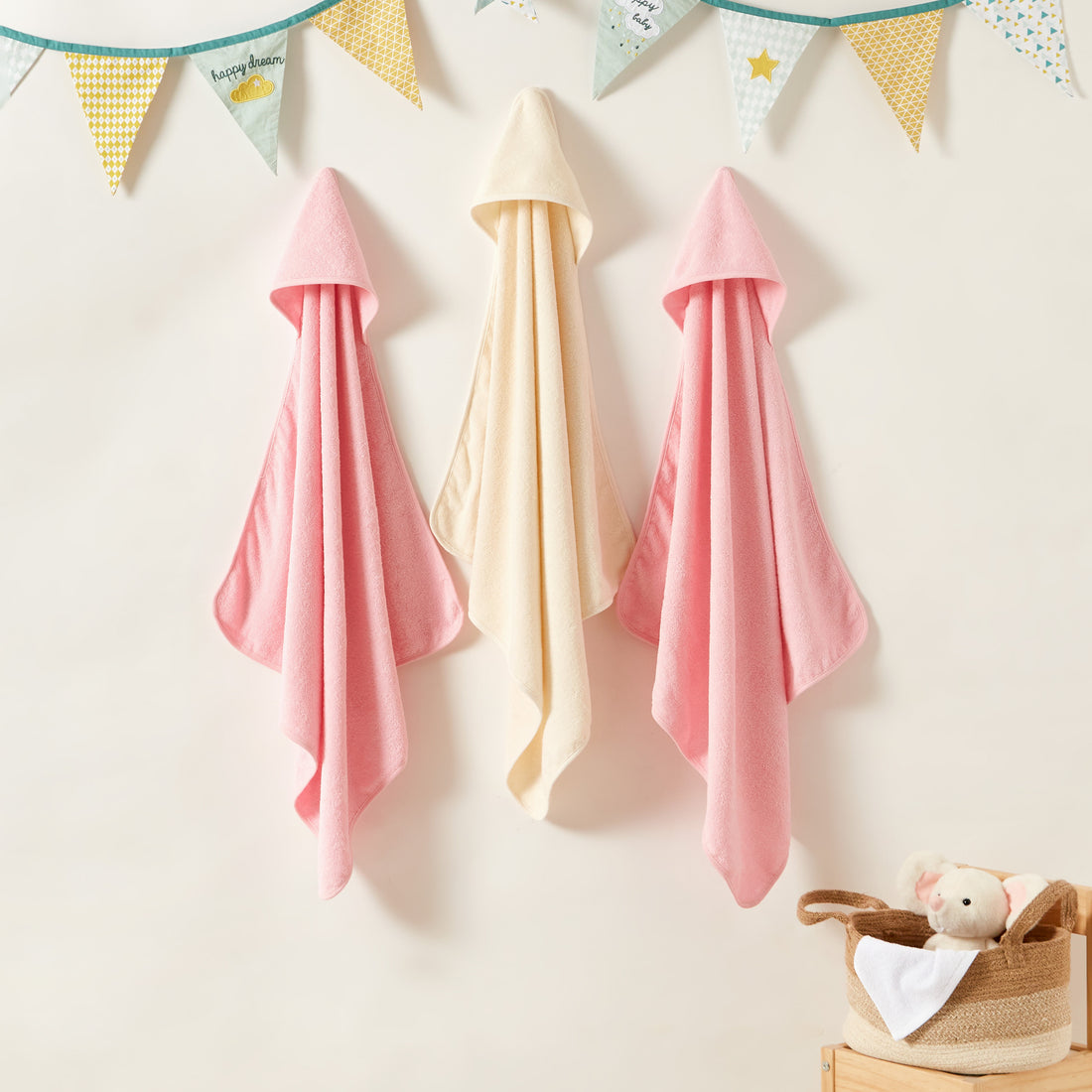 Juniors 3-Piece Hooded Towel Set - 75x75 cms - Multicolour / Free Size