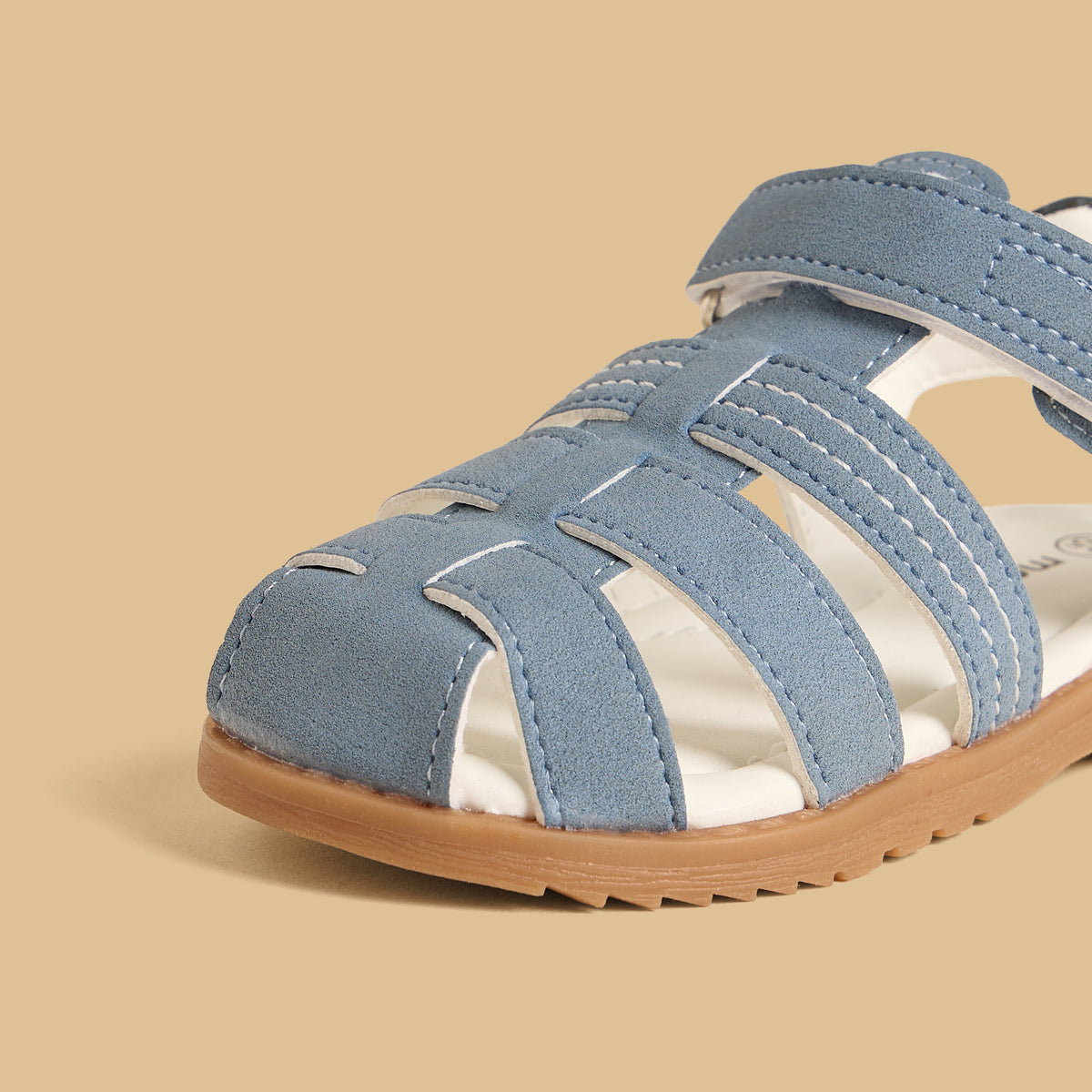 Textured Fisherman Sandals with Hook and Loop Closure