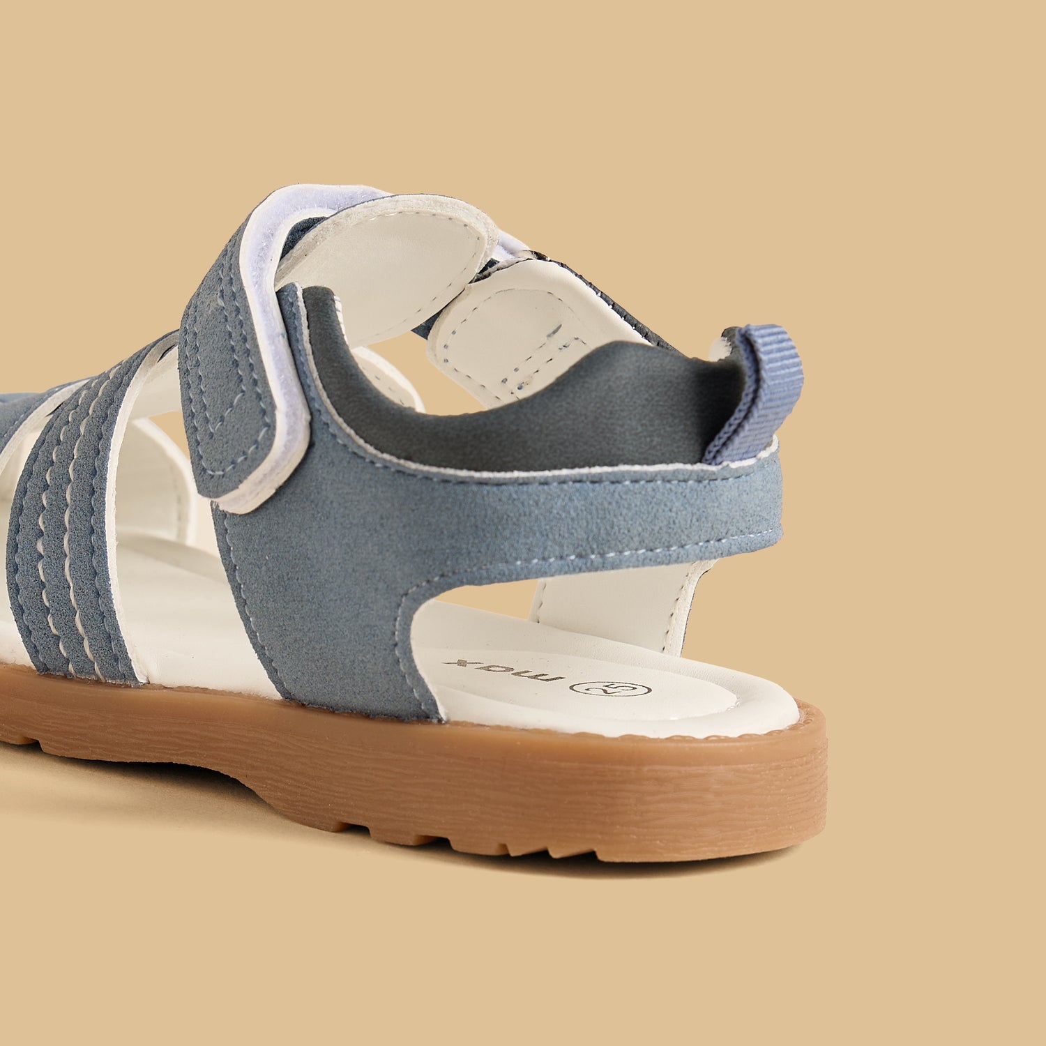 Textured Fisherman Sandals with Hook and Loop Closure