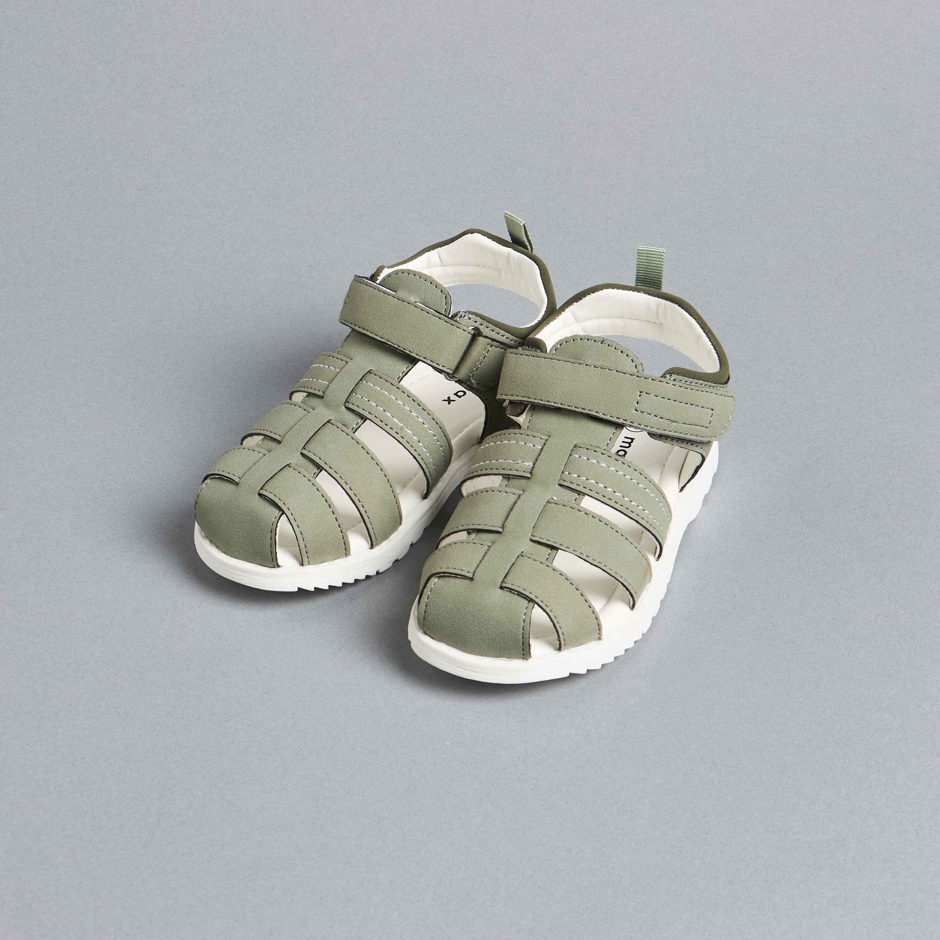 Textured Fisherman Sandals with Hook and Loop Closure
