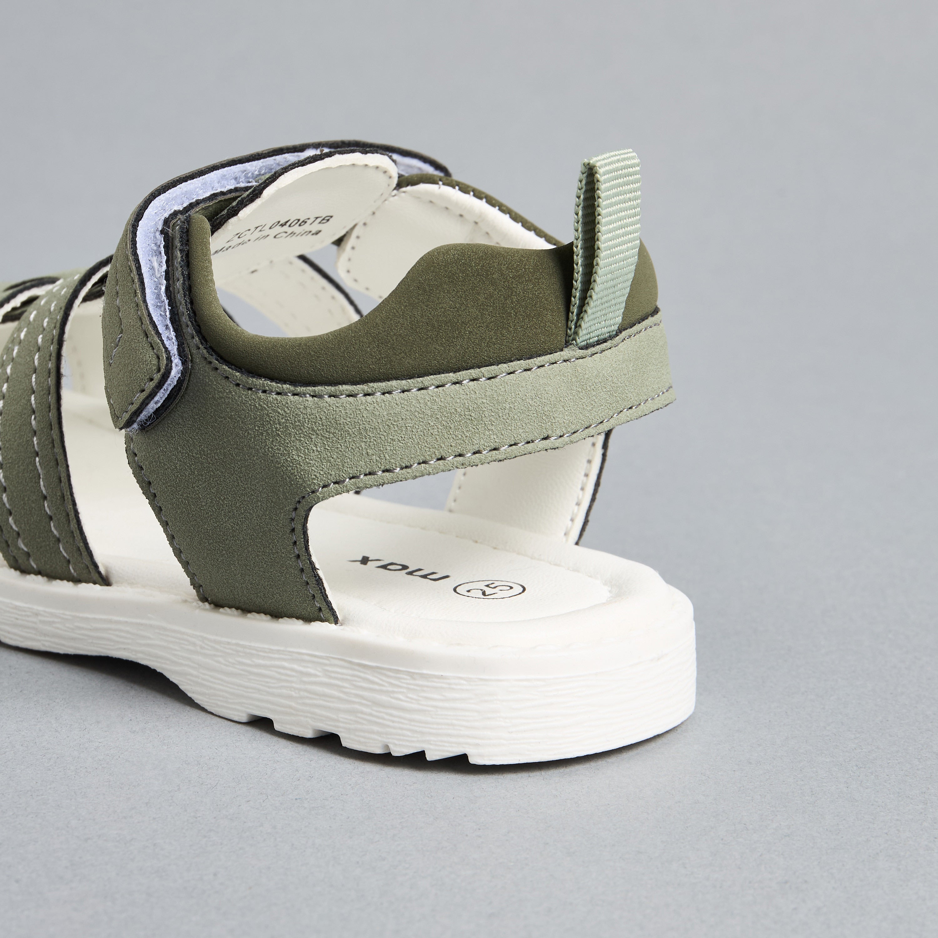 Textured Fisherman Sandals with Hook and Loop Closure