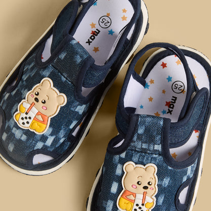 Printed Sandals with Hook and Loop Closure