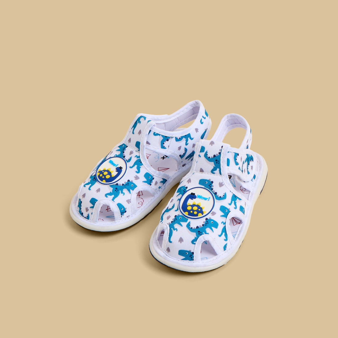 Printed Sandals with Hook and Loop Closure