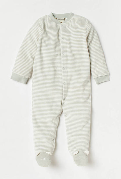Juniors Striped Closed Feet Sleepsuit with Long Sleeves