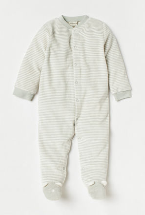 Juniors Striped Closed Feet Sleepsuit with Long Sleeves