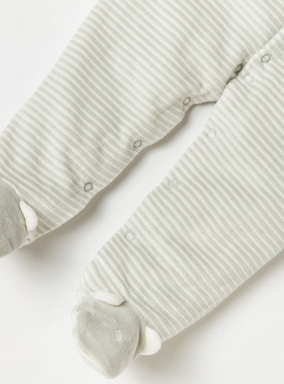 Juniors Striped Closed Feet Sleepsuit with Long Sleeves-baby-girls-clothing-nightwear-sleepsuits-image-4