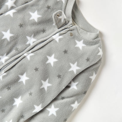 Juniors All-Over Star Print Fleece Sleepsuit with Zip Closure