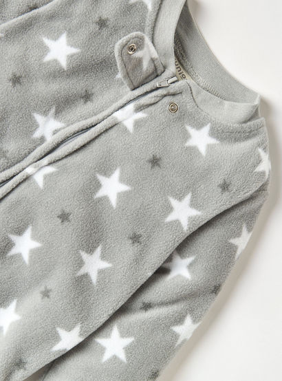 Juniors All-Over Star Print Fleece Sleepsuit with Zip Closure-baby-girls-clothing-nightwear-sleepsuits-image-3