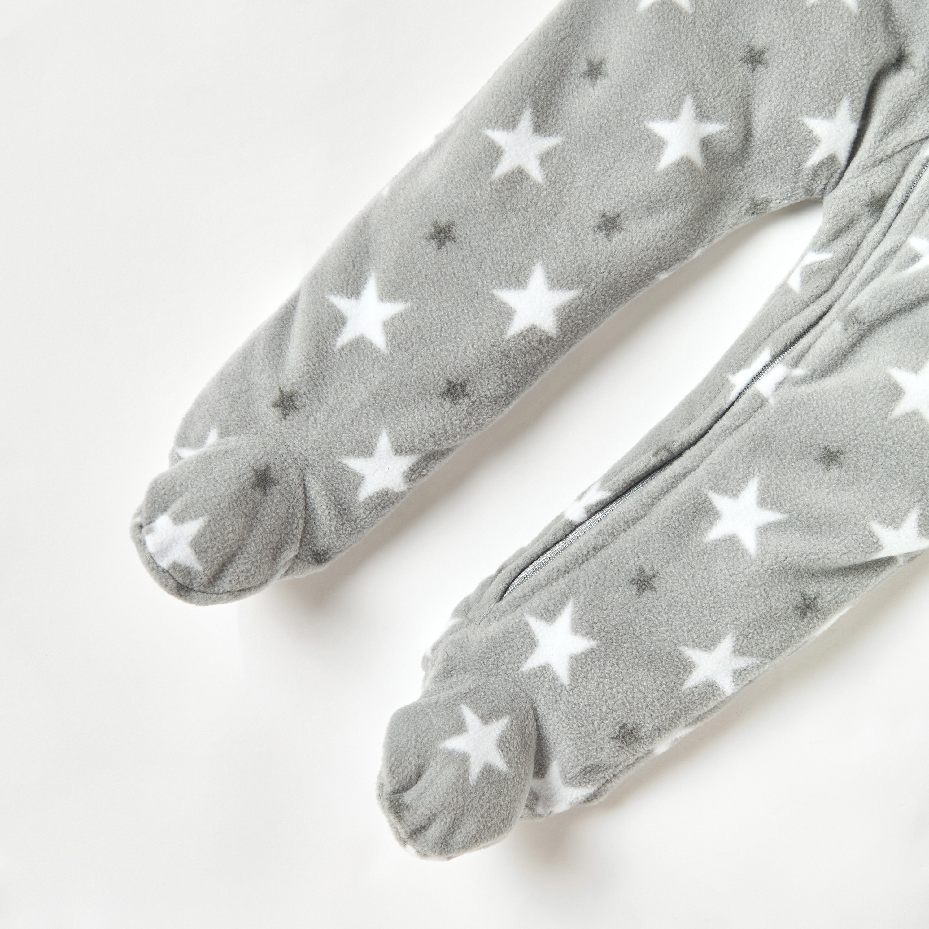 Juniors All-Over Star Print Fleece Sleepsuit with Zip Closure