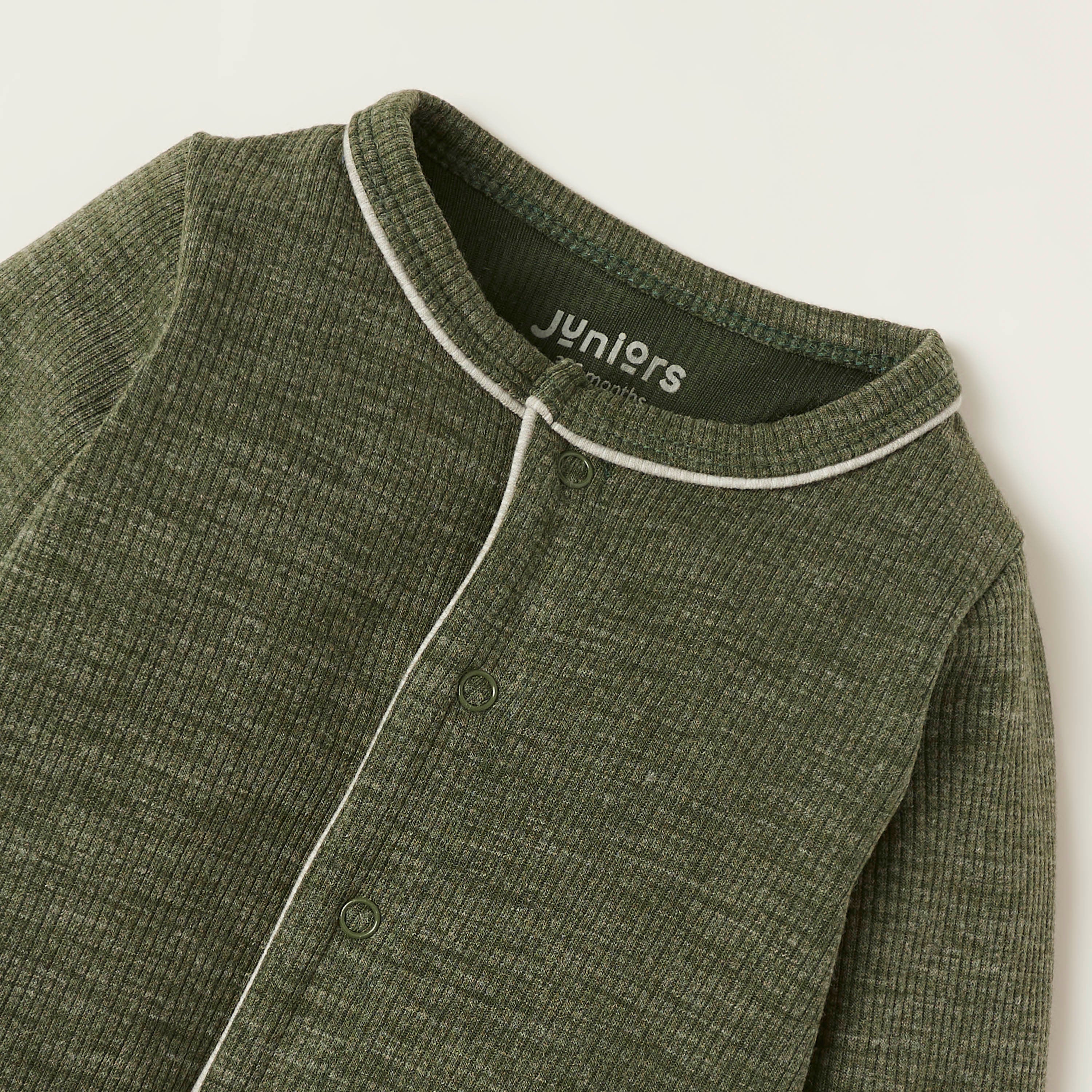 Juniors Textured Sleepsuit with Long Sleeves