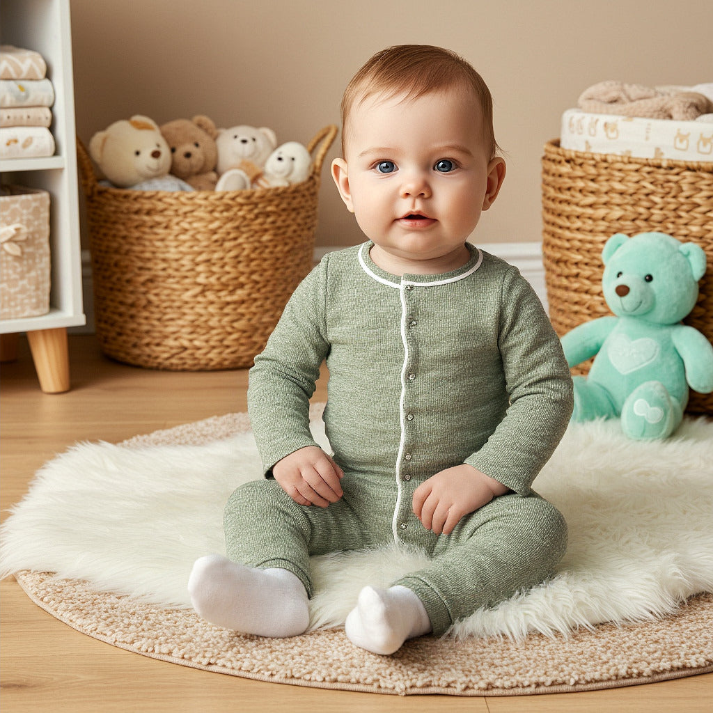Juniors Textured Sleepsuit with Long Sleeves