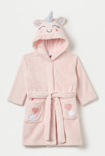 Juniors Unicorn Hooded Bathrobe with Belt and Pockets-undefined-image-1