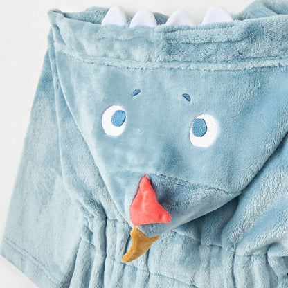 Juniors Dinosaur Hooded Bathrobe with Belt and Pockets