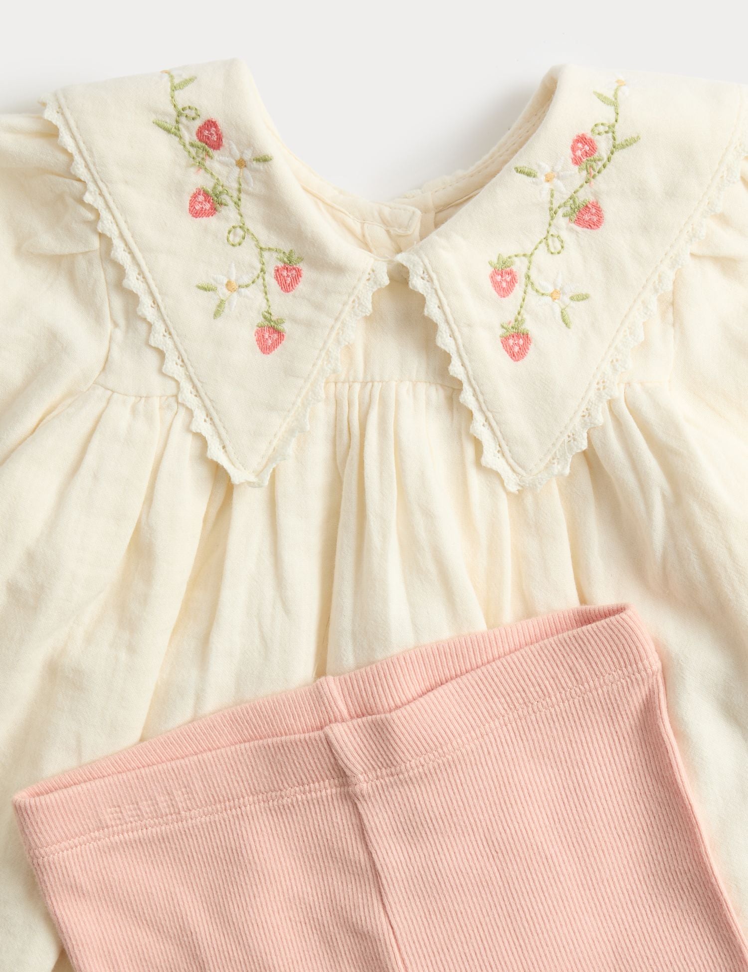2 Piece Cotton Rich Embroidered Outfit (0-3 Yrs)