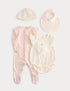 4 Piece Pure Cotton Starter Set (7lbs-18 Mths) - ROSE PINK / 0-3 Months