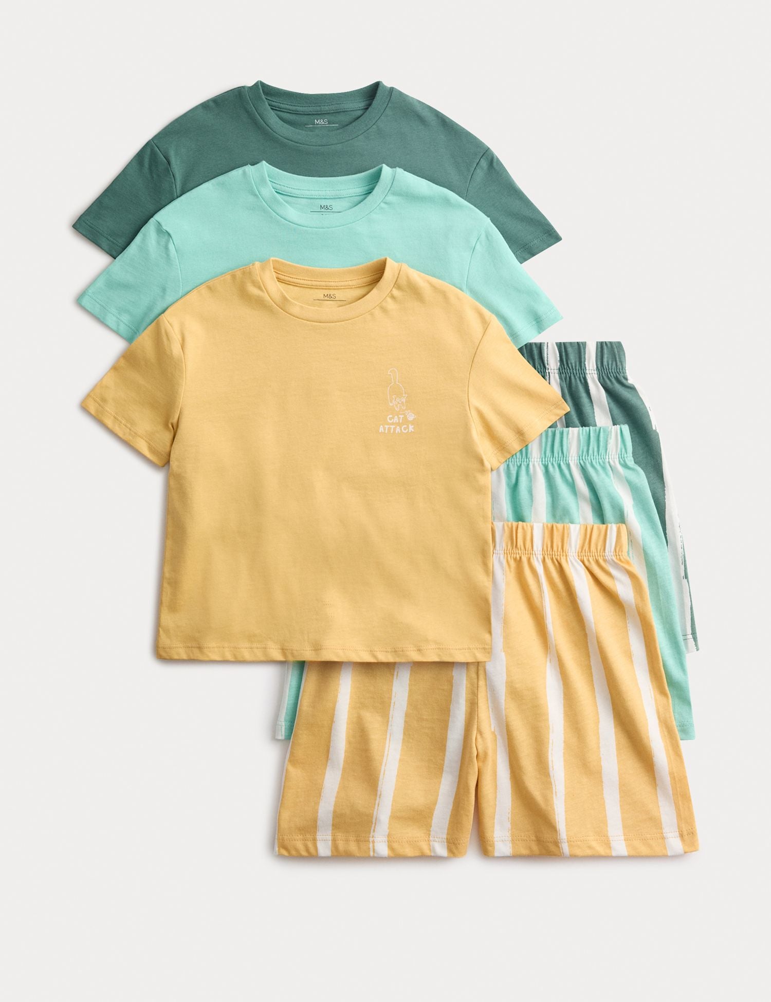 3 Pack Cotton Rich Animal Pyjama Sets (1-8 Yrs)