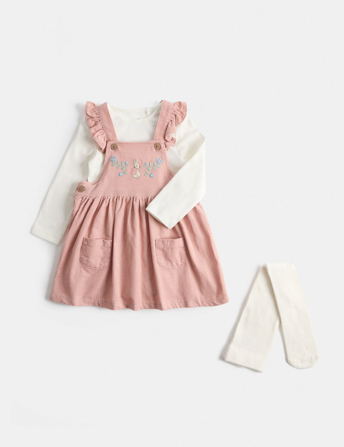 2 Pack Cotton Rich Dresses with Tights (0-3 Yrs)