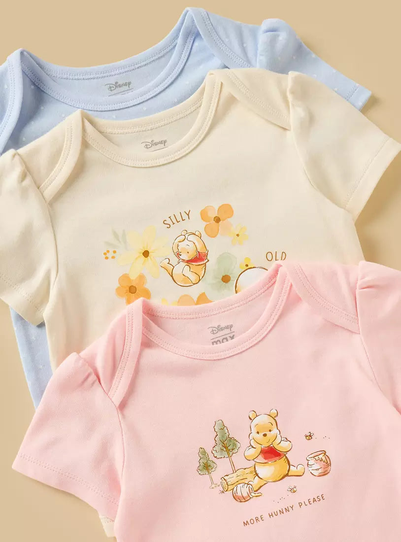 Pack of 3 - Winnie the Pooh Print Cotton Bodysuit