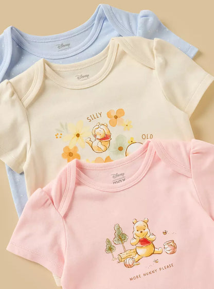 Pack of 3 - Winnie the Pooh Print Cotton Bodysuit