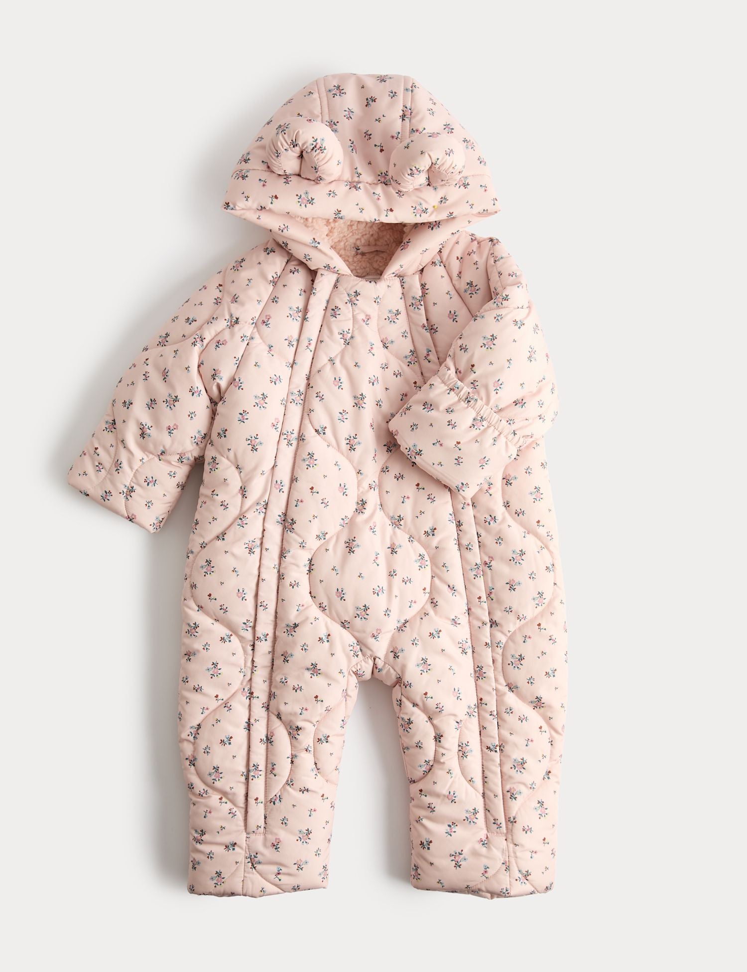 Ditsy Floral Quilted Snowsuit (0-3 Yrs)