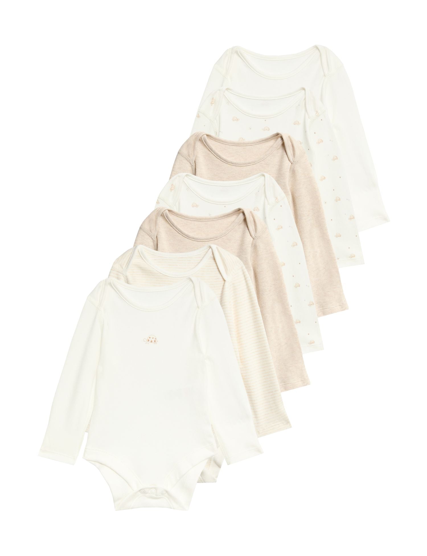 7 Pack Pure Cotton Turtle Bodysuits (5lbs- 3 yrs)