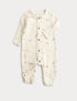 Pure Cotton Woven Leaf Collared All In One (0-12 Mths) - IVORY MIX / 9-12 Months