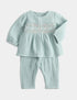 2 Piece Pure Cotton Woven Smocked Outfit (0-24 Mths)