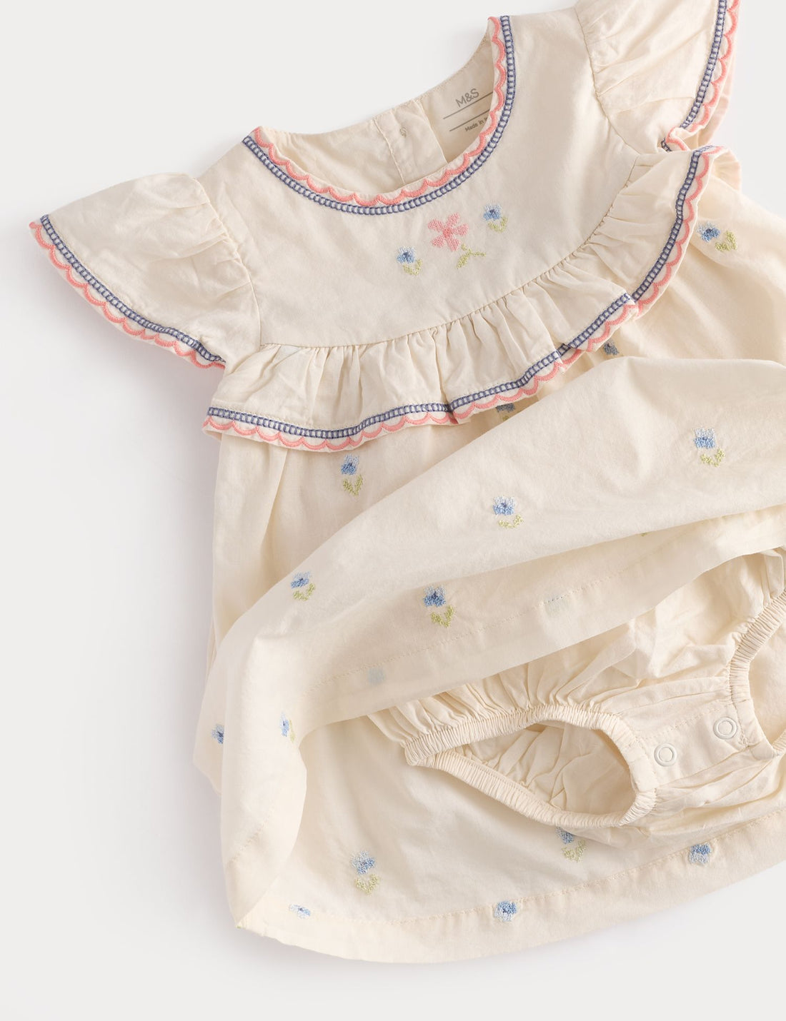 2 Piece Pure Cotton Floral Dress &amp; Hat Outfit (0-2 Yrs)