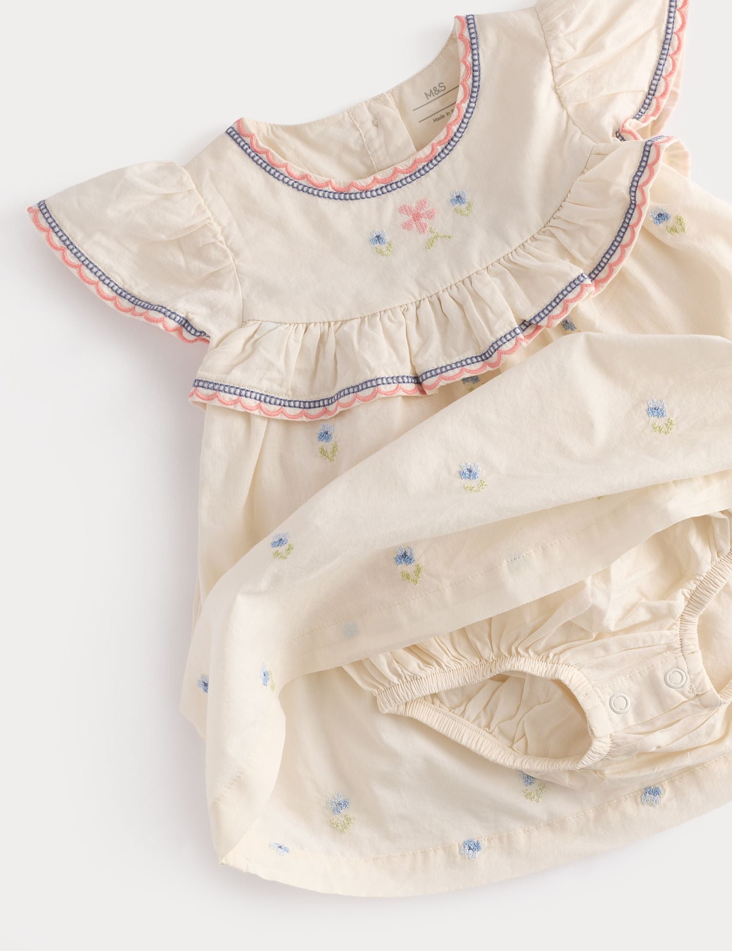 2 Piece Pure Cotton Floral Dress &amp; Hat Outfit (0-2 Yrs)